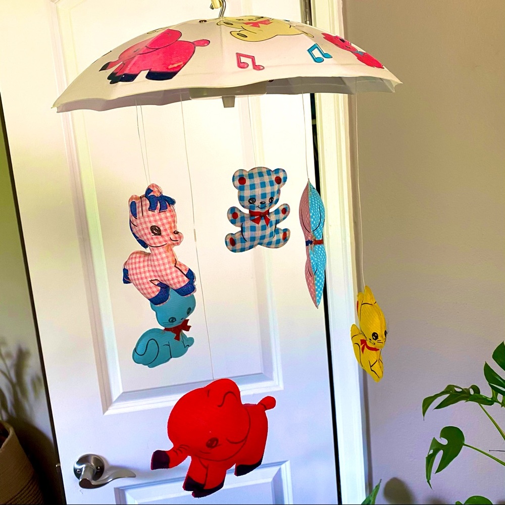 Vintage 70s music box mobile